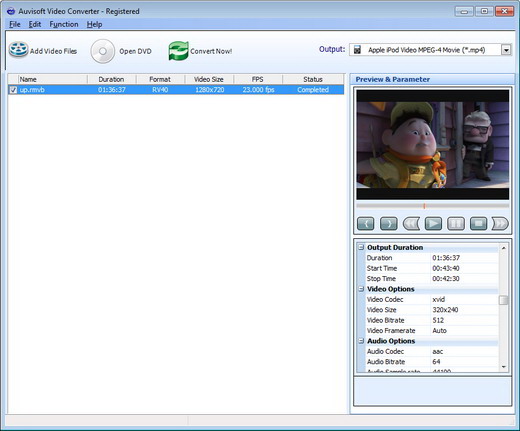 Auvisoft Video Converter 1.9 screenshot